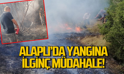 Alaplı’da çıkan yangına köylüler müdahale etti!