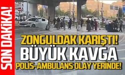 Zonguldak karıştı... Büyük kavga... Çok sayıda Polis ve Ambulans olay yerinde!