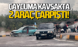 Çaycuma kavşakta araçlar birbirine girdi!