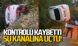 Ereğli’de kontrolü kaybeden araç su kanalına uçtu!