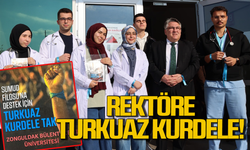 BEUN Rektörü Özölçer’e Gazze için Turkuaz Kurdele!