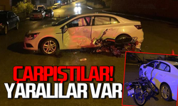 Otomobil ile motosiklet çarpıştı: Yarılılar var!