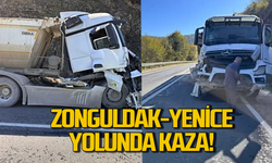Zonguldak-Yenice yolunda kaza: Kamyonlar çarpıştı!