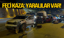 Feci kaza: 3 araç pert oldu yaralılar var!