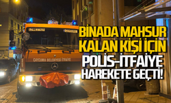 Binada mahsur kalan kişi için polis ve itfaiye harekete geçti!