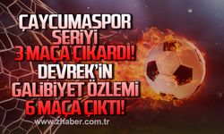 Çaycumaspor seriyi 3’e çıkardı, Devrek’in galibiyet özlemi 6 maça çıktı!