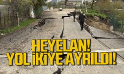Heyelan! Karabük'te yol ikiye ayrıldı!