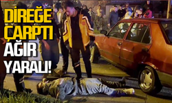 Kontrolden çıkan otomobil elektrik direğine çarptı: 1 yaralı