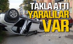 Çaycuma'da otomobil takla attı! Yaralılar var