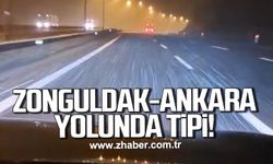Zonguldak-Ankara yolunda tipi!