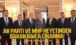 AK Parti ve MHP heyetinden, Bakan Osman Aşkın Bak'a çıkarma!