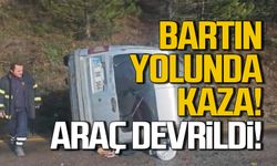 Karabük Bartın yolunda kaza! Araç devrildi!