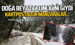 Karabük’te doğa beyaz gelinliğini giydi! Kartpostallık manzaralar oluştu!