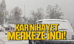 Zonguldak’ta kar merkeze indi