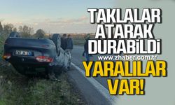 Çaycuma'da otomobil takla atarak durabildi: 1 yaralı