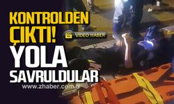 Kontrolden çıkan motosiklet yola savruldu: 2 Kişi yaralandı!