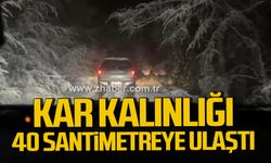 Karabük'ün yüksek kesimlerinde kar kalınlığı 40 santimetreye ulaştı!