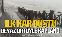 Karabük'te mevsimin ilk karı düştü! Beyaz örtüyle kaplandı!