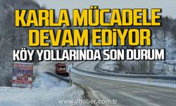 Zonguldak'ta karla mücadele devam ediyor. Köy yollarında son durum.