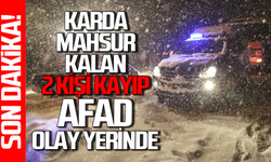 Zonguldak'ta karda mahsur kalan iki kişi kayıp ekipler seferber oldu