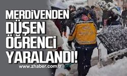 Kar kaplı merdivenden düşen öğrenci yaralandı