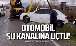 Bartın’da otomobil su kanalına devrildi