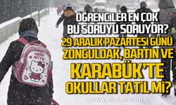 29 Aralık Pazartesi günü Zonguldak, Bartın ve Karabük’te okullar tatil mi?