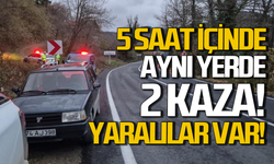 5 saat arayla aynı bölgede iki kaza: Yaralılar var!