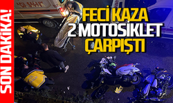 Feci kaza: 2 motosiklet kafa kafaya çarpıştı yaralılar var!