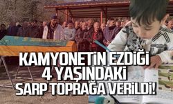 Anaokulu önünde kamyonetin ezdiği 4 yaşındaki Sarp toprağa verildi