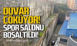Zonguldak’ta Spor Salonu heyelan riski nedeniyle boşaltıldı