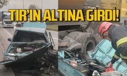 TIR'ın altında kaldı! Yaralı var!