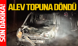 Seyir halindeki araç alev alev yandı kullanılmaz hale geldi!