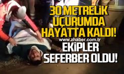 Safranbolu'da 30 Metrelik uçurumda hayatta kaldı, Ekipler seferber oldu
