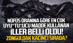 Nüfus oranına göre en çok uyu*tu*ucu madde kullanan iller belli oldu! Zonguldak kaçıncı sırada?