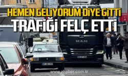 "Hemen geliyorum" diye gitti. Gazipaşa'da trafiği felç etti.