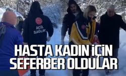 Kar engel olmadı. Hasta kadın için seferber oldular