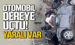 Bakacakkadı'da otomobil dereye uçtu: Yaralı var