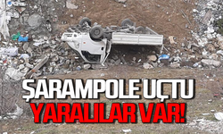 Şarampole yuvarlanan kamyonetteki 2 kişi yaralandı