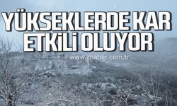 Zonguldak'ta yüksek kesimlerde kar yağışı etkili oluyor.