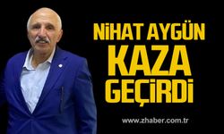 Nihat Aygün'e otomobil çarptı.