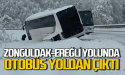 Zonguldak-Ereğli yolunda bir otobüs daha yoldan çıktı