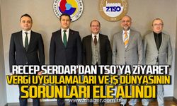 Recep Serdar'dan TSO'ya ziyaret. İş dünyasının sorunları ele alındı.