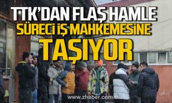 TTK Zonguldak İş Mahkemesi'ne yürütmeyi durdurma dilekçesi veriyor.