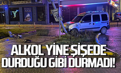 Alkol yine kaza getirdi: Kontrolü kaybetti refüje çıktı