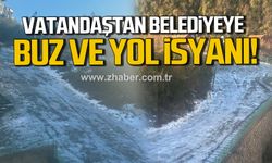 Kozlu'da vatandaştan belediyeye buz ve yol isyanı!