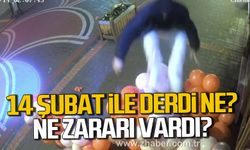 Bartın'da bir şahıs Sevgililer Günü süslemesi için asılan balonlara zarar verdi.