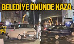 Zonguldak Belediye binası önünde kaza yaptılar!