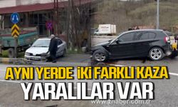 Zonguldak Çaycuma Çayköy mevkiinde iki farklı kaza. Yaralılar var.