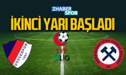 Düzcespor-Zonguldakspor maçında ikinci yarı başladı